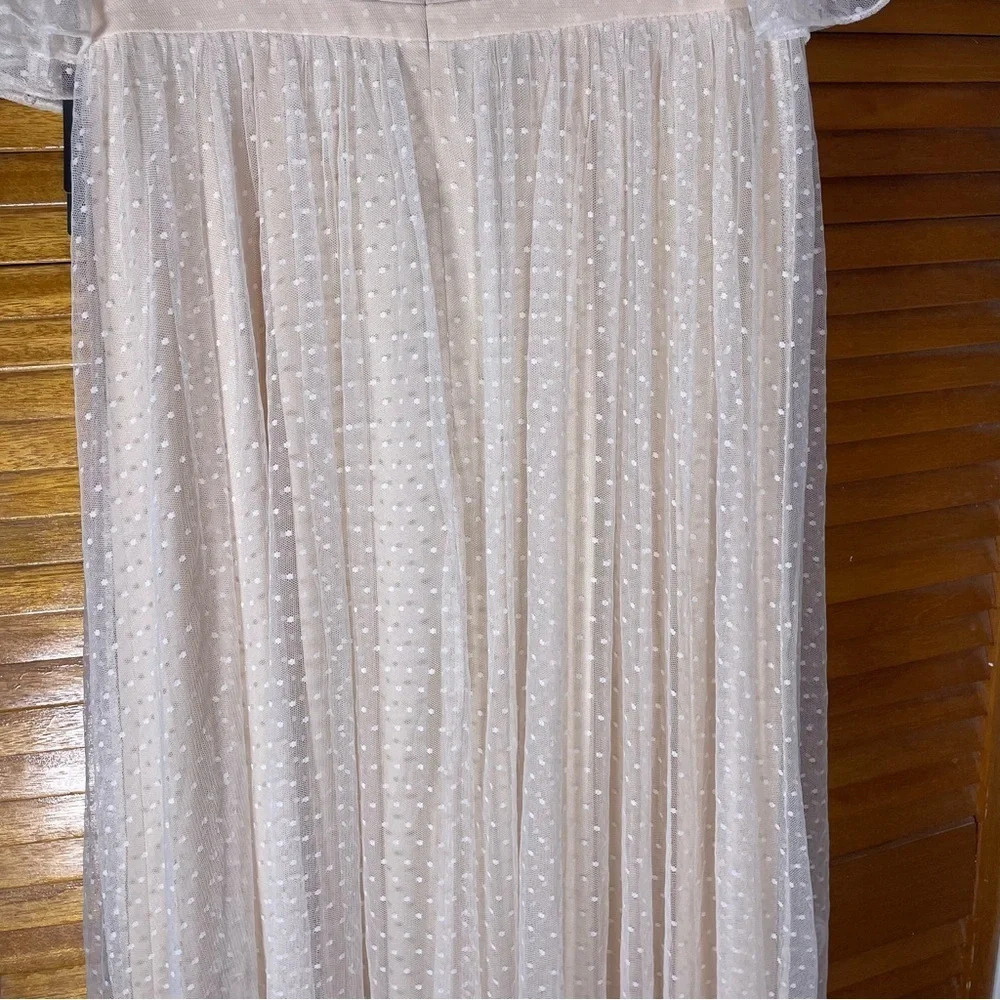 Adrianna Papell By Anthropologie Rivoli Tulle Blush Rose Gown Sz 10 NWT - Picture 8 of 10
